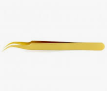 VETUS EYELASH EXTENSION TWEEZERS GOLD CURVED