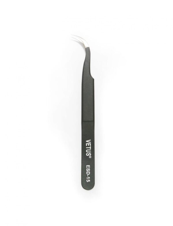 VETUS EYELASH EXTENSION TWEEZERS BLACK CURVED - Image 2