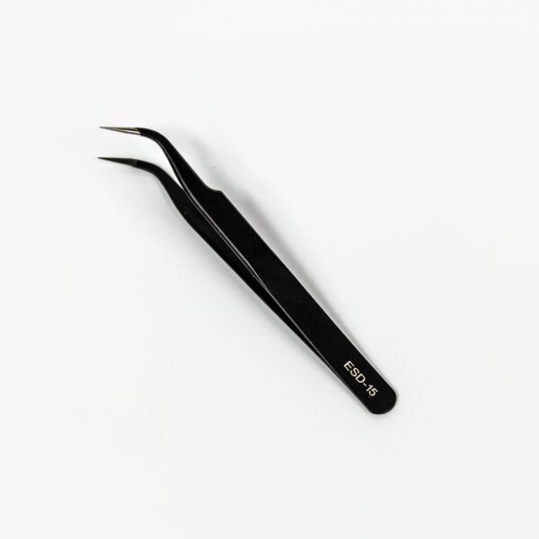 VETUS EYELASH EXTENSION TWEEZERS BLACK CURVED - Image 3