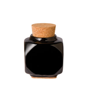 YOUNG NAILS CERAMIC DAPPEN DISH BLACK W/CORK