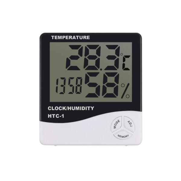 DIGITAL INDOOR THERMOMETER + HYGROMETER CLOCK