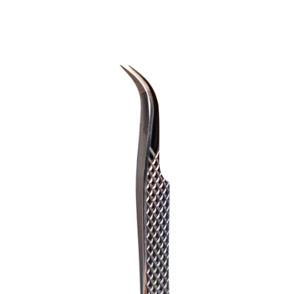 Matte Black Fiber Tip Curved Volume Tweezer - Image 2