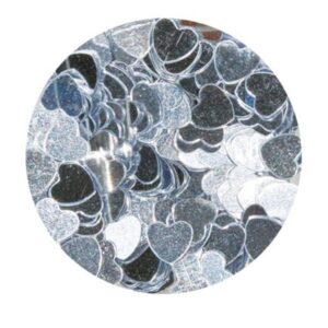 YOUNG NAILS 7G PLATINUM HEARTS CONFETTI